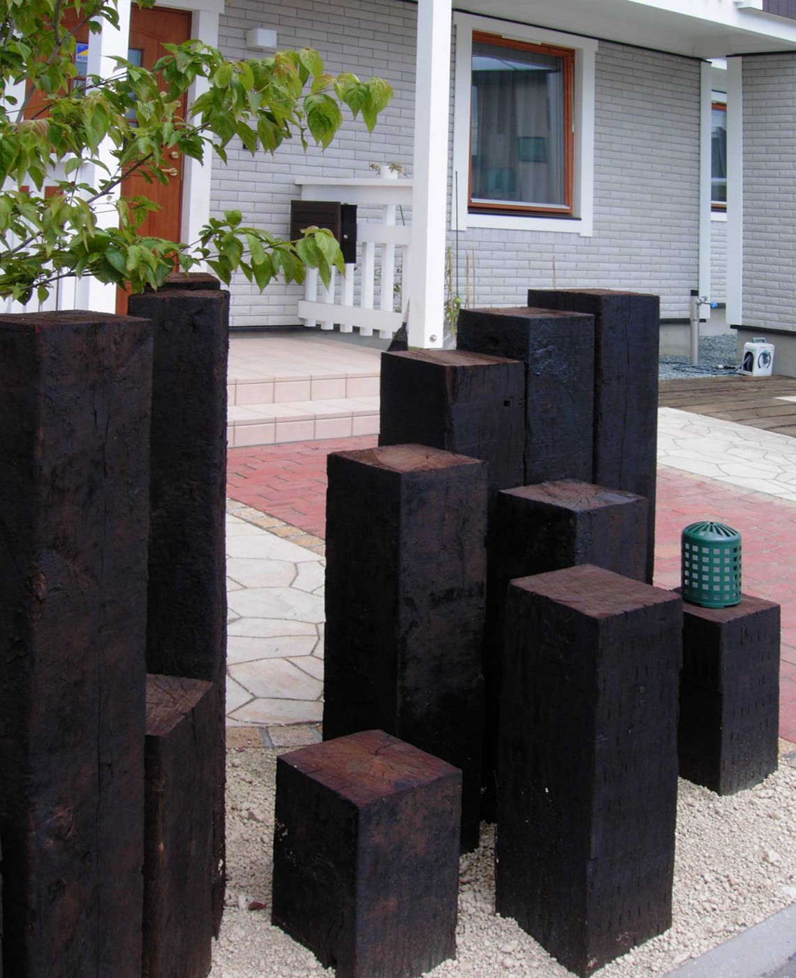 枕木門柱は200角