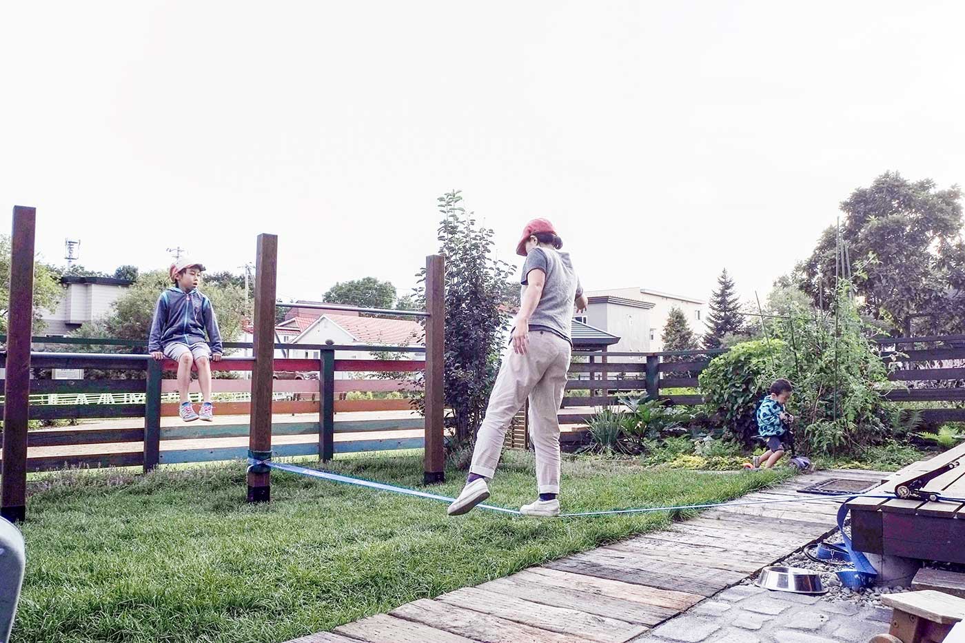 干しの降らメンコ壱号型とスリックラインの競演。思いっきり遊び倒そう！！