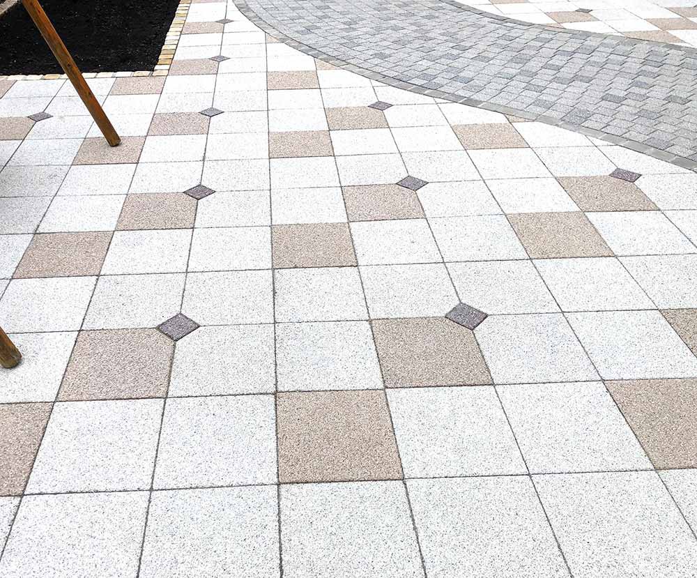 高級感のあるショットブラスト加工の種石入りインター