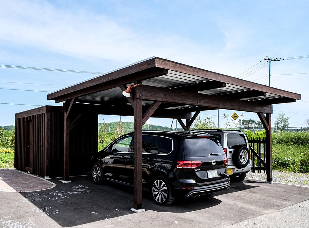 オリジナル木製カーポート「もくぽーとW2]