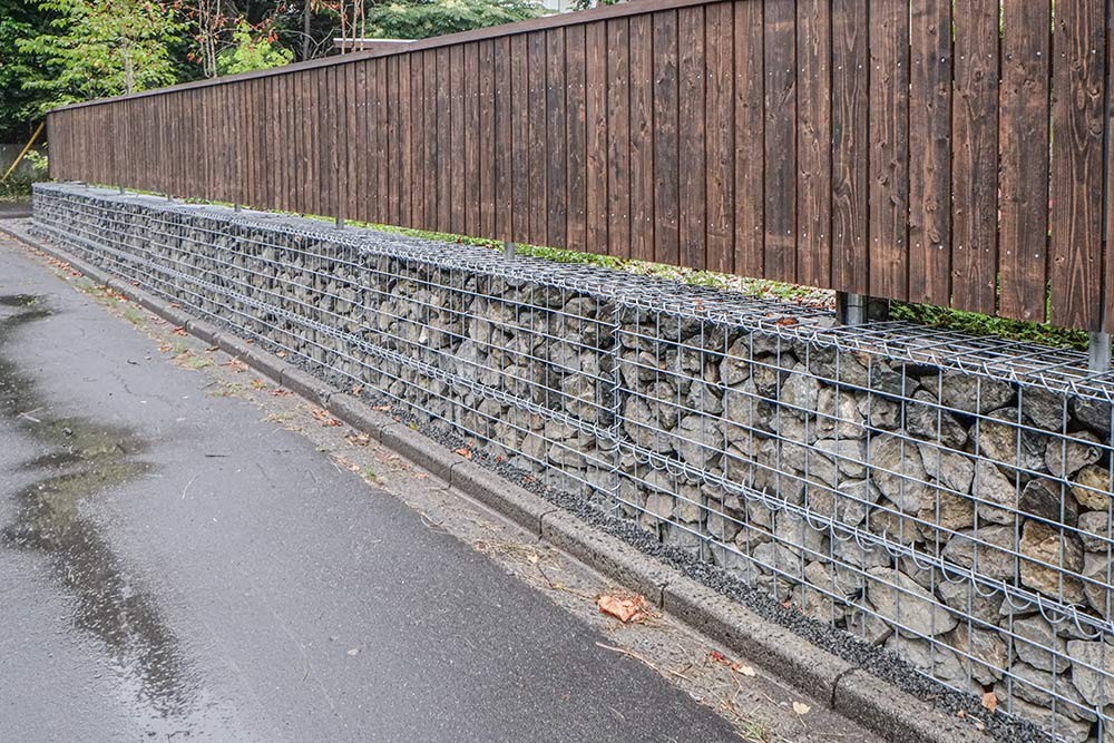 土留併用のガビオン