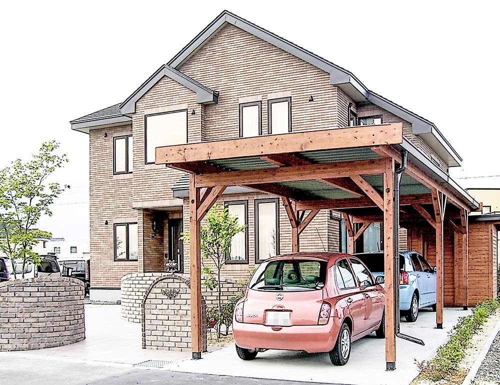 縦列2台用　物置併設