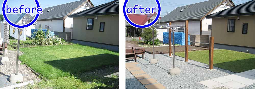 「芝生の面積を減らして管理しやすく。」